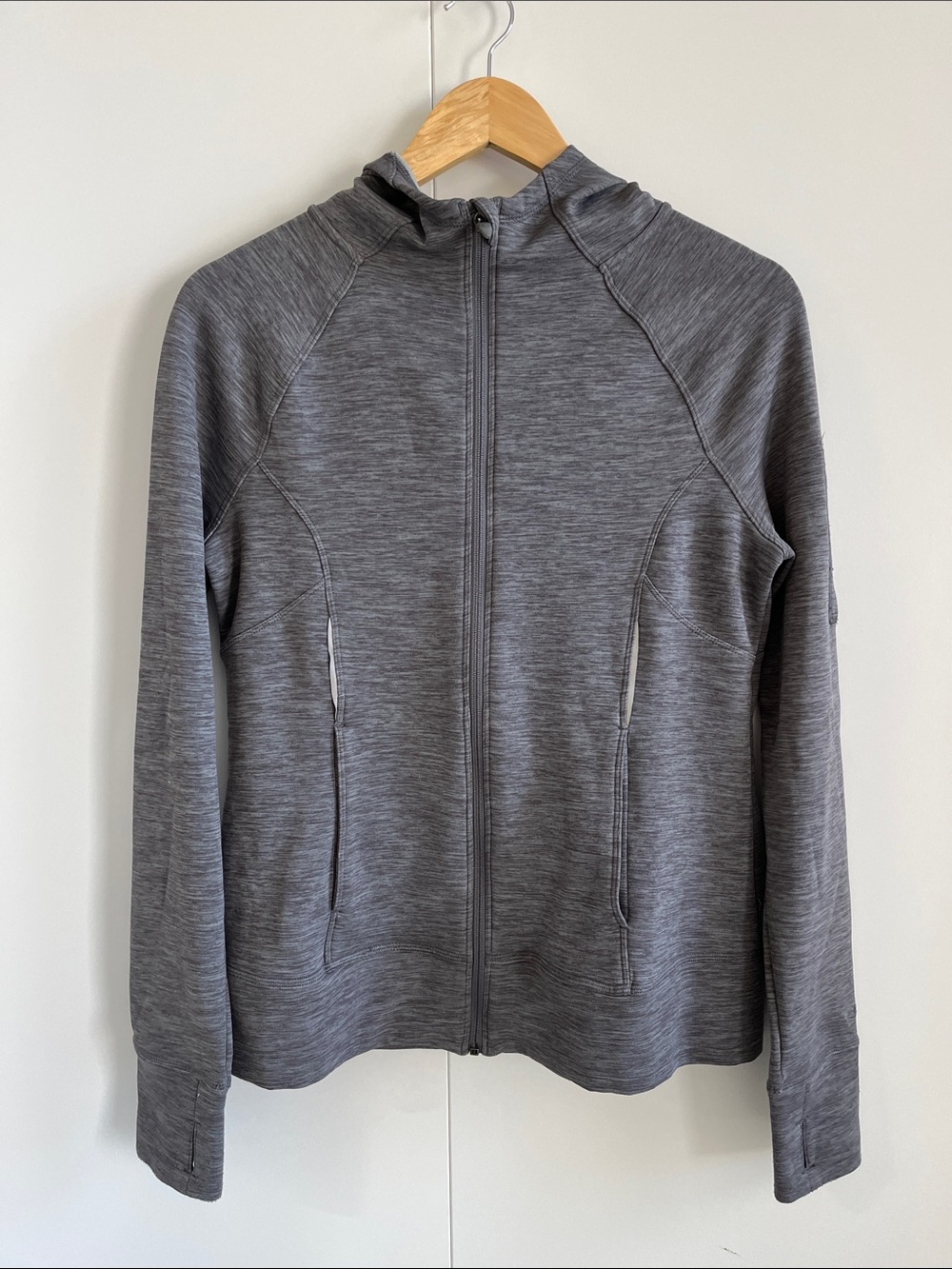 Gray Fleece lined Full-Zip Hooded Sweater